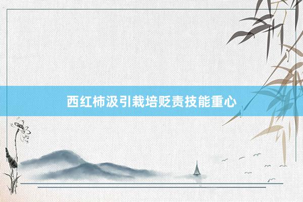 西红柿汲引栽培贬责技能重心